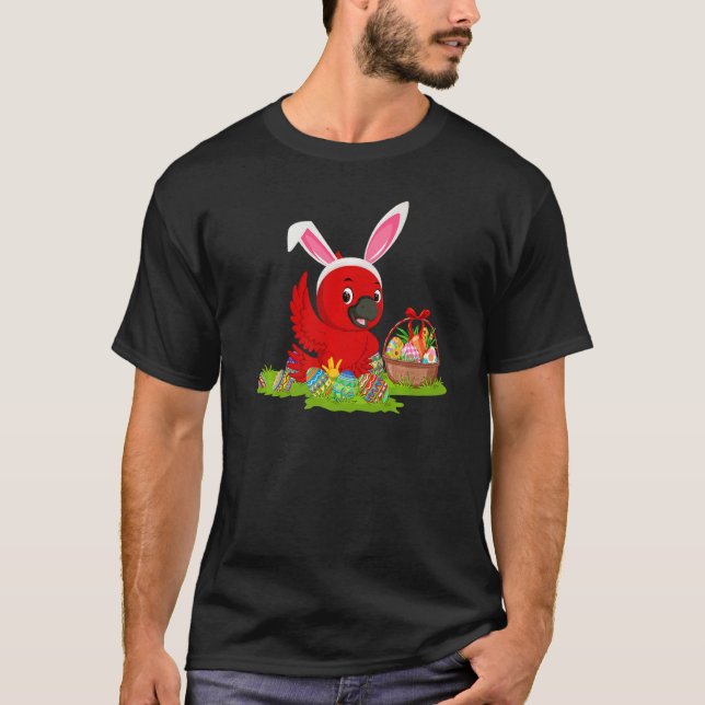 T-shirt Cardinal Oiseau de Pâques Chasse aux Oeufs Bunny C (Devant)