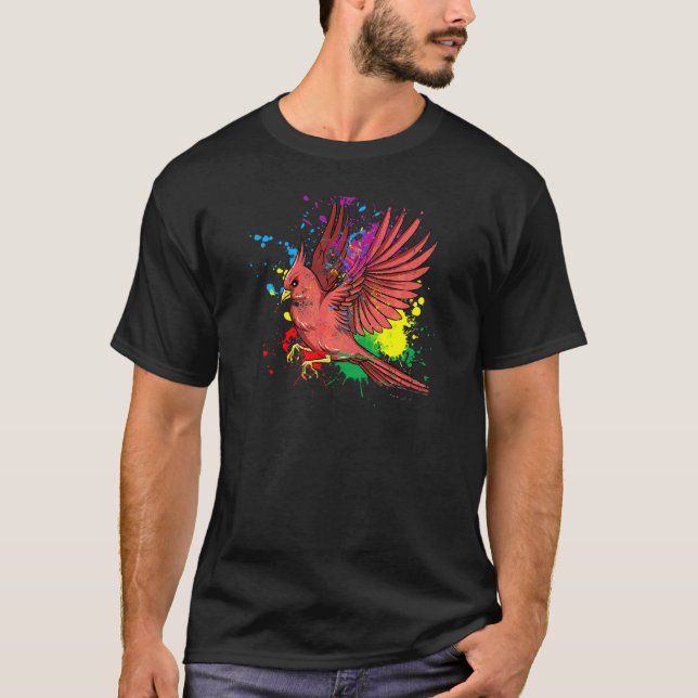 T-shirt Cardinal oiseau Splash volant (Devant)