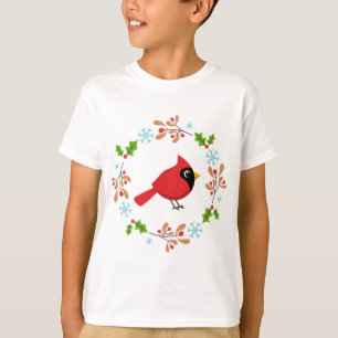 T-shirt Cardinal Rouge Cardinal Cardinal aux Fleurs