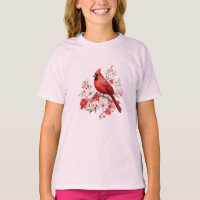 Cardinal Rouge Floral Ornithologue Aquarelle Natur