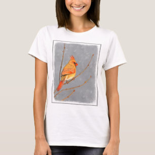T-shirt Cardinal sur la peinture de branche - Art original