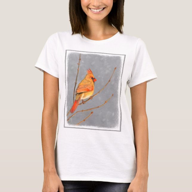 T-shirt Cardinal sur la peinture de branche - Art original (Devant)