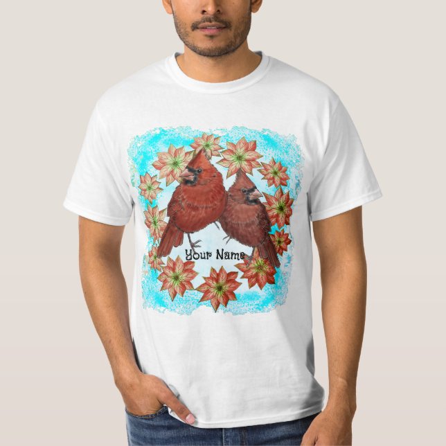 T-shirt Cardinals Poinsettias (Devant)