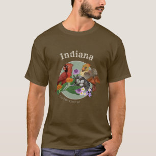 T-shirt Cardinaux du Nord de l'Indiana avec des Plantes au