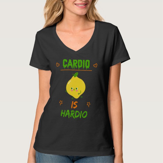 T-shirt Cardio Est Hardio, Exercice Gym Funny (Devant)