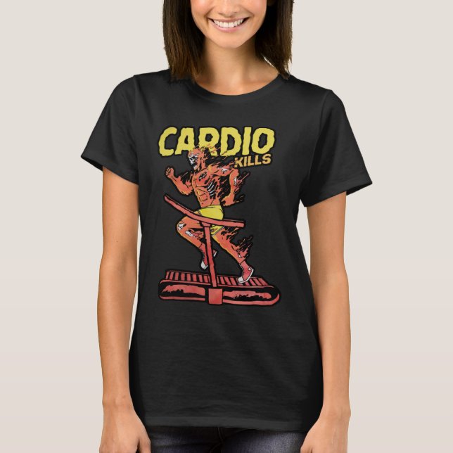 T-shirt Cardio Kills Skeleton Skull  Running Marathon Runn (Devant)