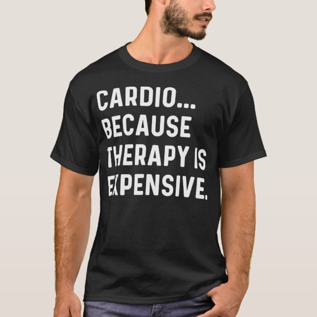 T-shirt Cardio Parce que la thérapie est chère - Courir Co (Devant)