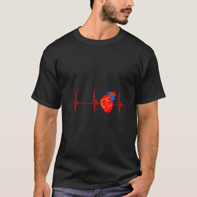 T-shirt Cardiologie Anatomie Il Rythme Ekg Pulse Cardiaque (Devant)