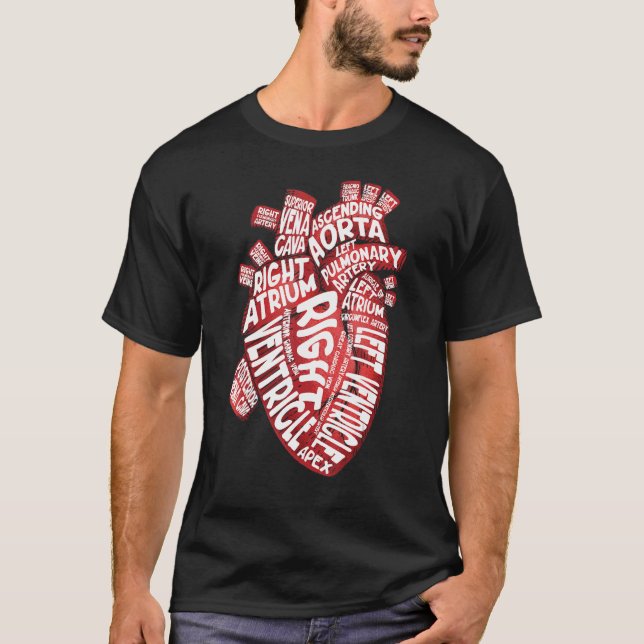 T-shirt Cardiologie cardiaque humaine anatomique Cardiolog (Devant)