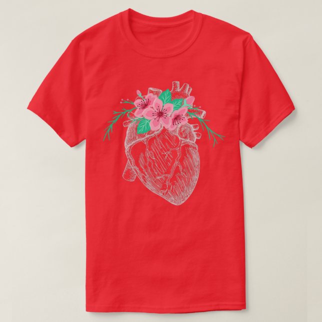 T-shirt Cardiologue cardiaque anatomique (Design devant)