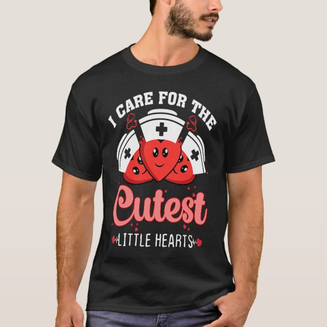 T-shirt Care For Cutest Little Hearts Nurse Valentines Day (Devant)