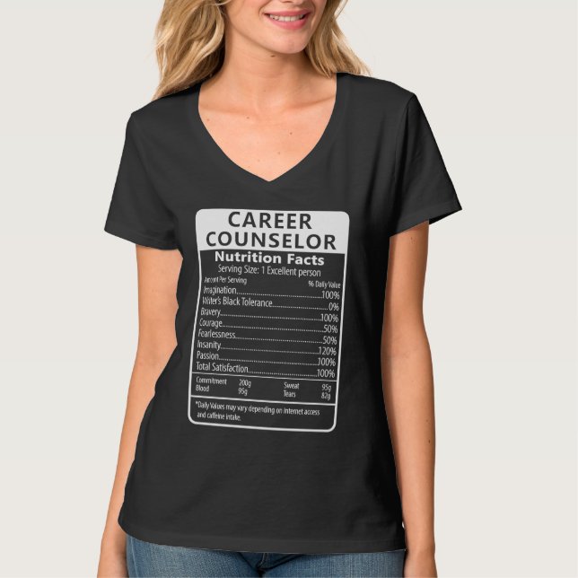 T-shirt Career Counselor Nutrition Facts Sarcastic (Devant)