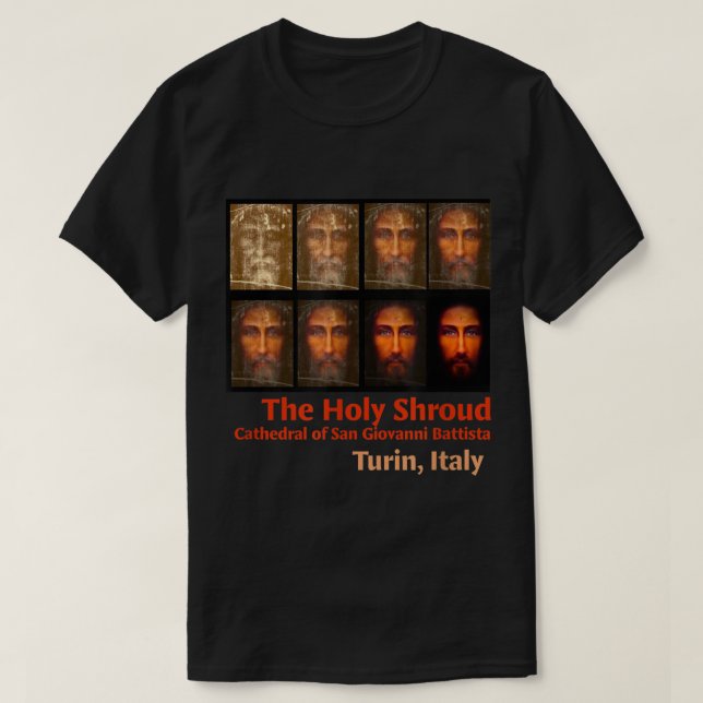 T-shirt Carénage de Turin La Sainte Face de Jésus Phases d (Design devant)
