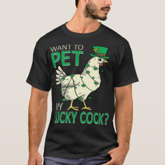 T-shirt Caresse Mon Coq Chanceux Drôle Pun Jour De La Sain