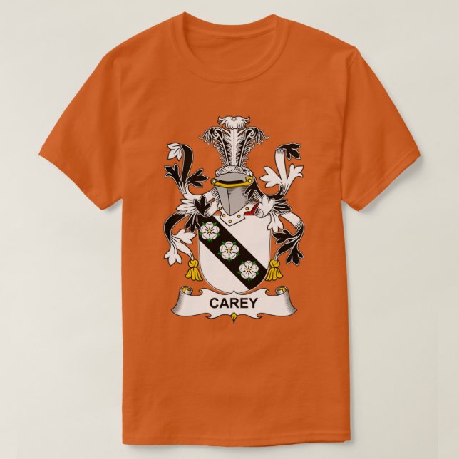T-shirt Carey Manteau d'armoiries Famille Crest (Design devant)