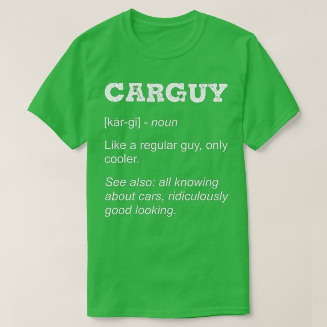 T-shirt Carguy Définition Mécanique Voiture Guy Cadeau Pou (Design devant)