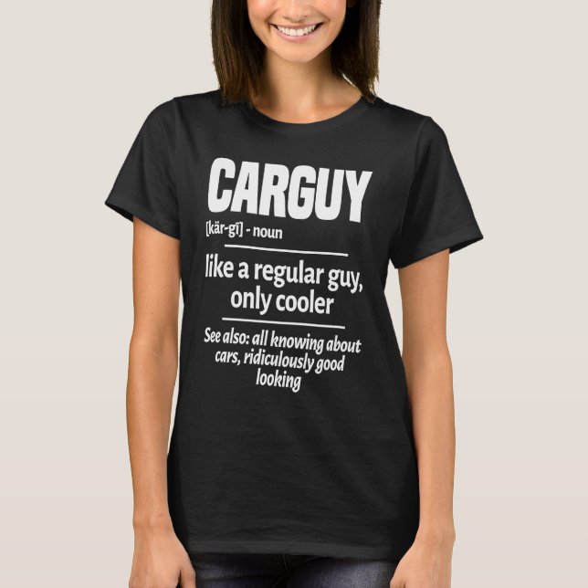 T-shirt Carguy Noun Definition Turbo Wheel Auto Engine Gar (Devant)