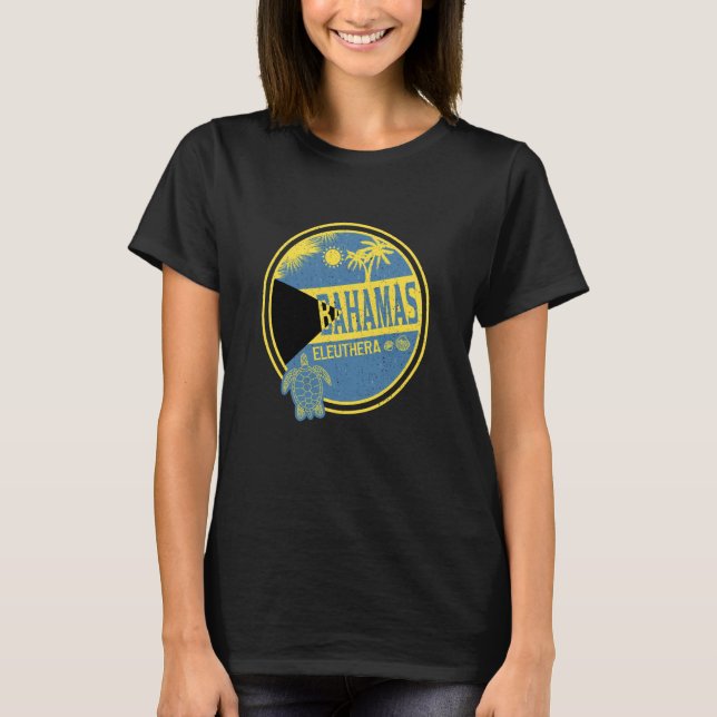 T-shirt Caribbean Bahamas Eleuthera Vintage Vacation Tropi (Devant)