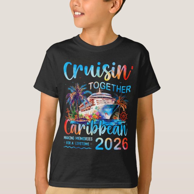T-shirt Caribbean Cruise 2026 Family Vacation Cruisin’ Tog (Devant)