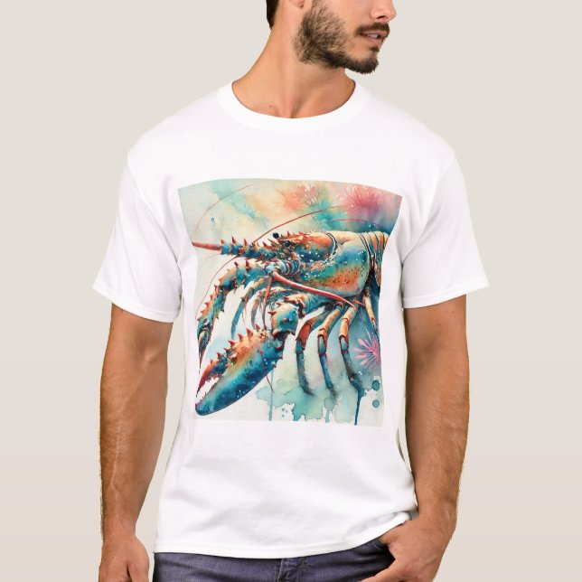 T-shirt Caribbean Spiny Lobster 280624AREF121 - Watercolor (Devant)