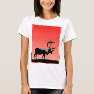 T-shirt Caribou au coucher du soleil - Art original de la