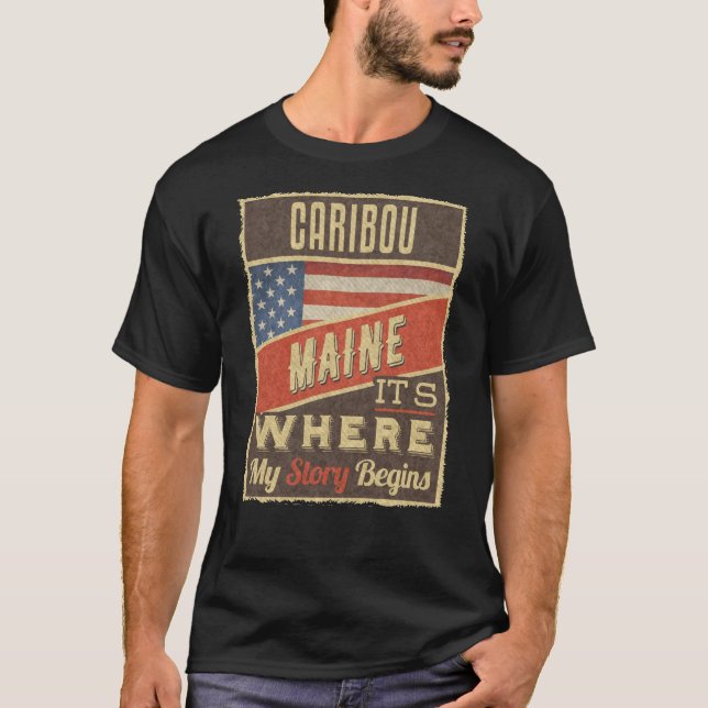 T-shirt Caribou Maine (Devant)