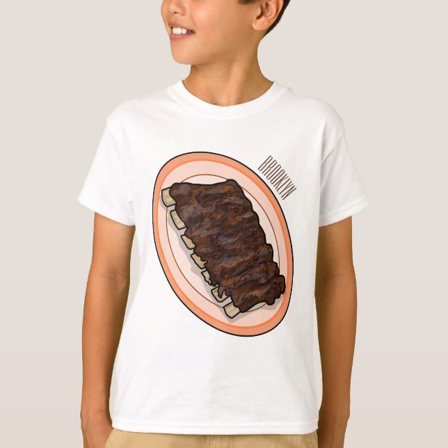 T-shirt Caricature à côtes courtes (Devant)
