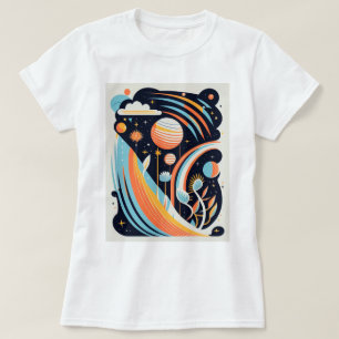 T-shirt Caricature Abstraite planète spatiale. Cosmos mode