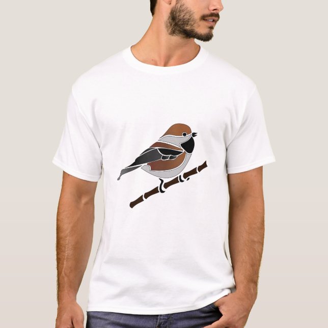 T-shirt Caricature adorable boréale pour oiseaux de poule (Devant)