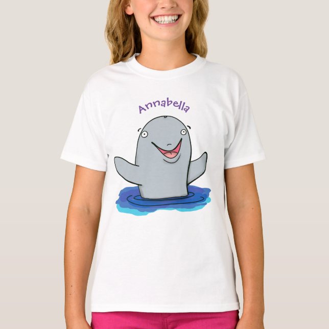 T-shirt Caricature adorable de marsouin (Devant)