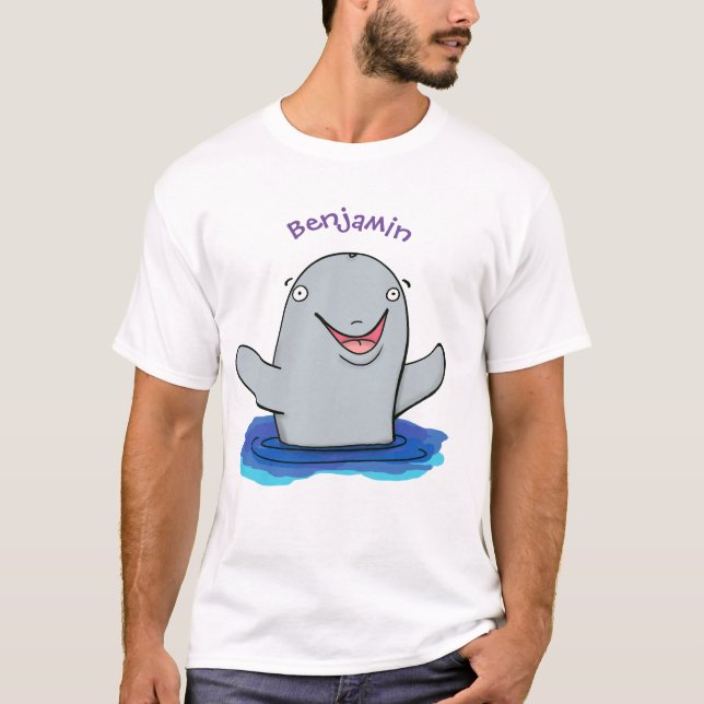 T-shirt Caricature adorable de marsouin (Devant)