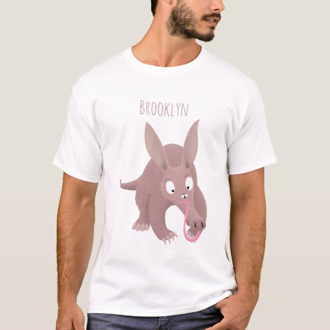 T-shirt Caricature amusante de Aardvark (Devant)