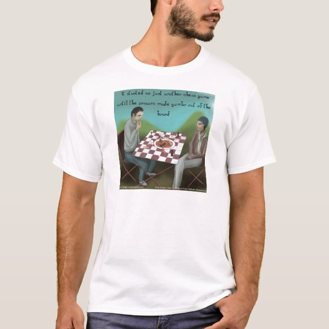 T-shirt Caricature amusante des échecs Cajun (Devant)