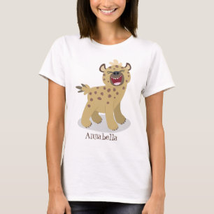 T-shirt Caricature amusante hyena riant illustration