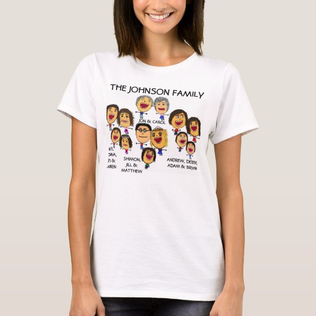 T-shirt Caricature amusante pour la réunion de famille fol (Devant)
