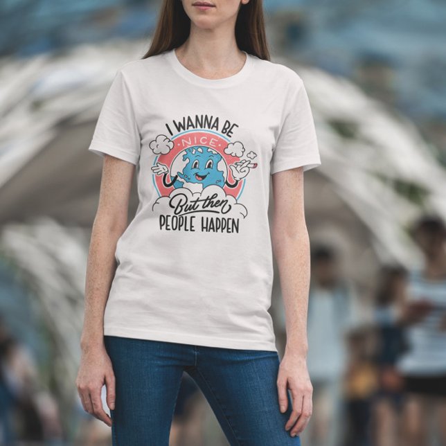 T-shirt Caricature antisociale Earth Retro (Créateur téléchargé)