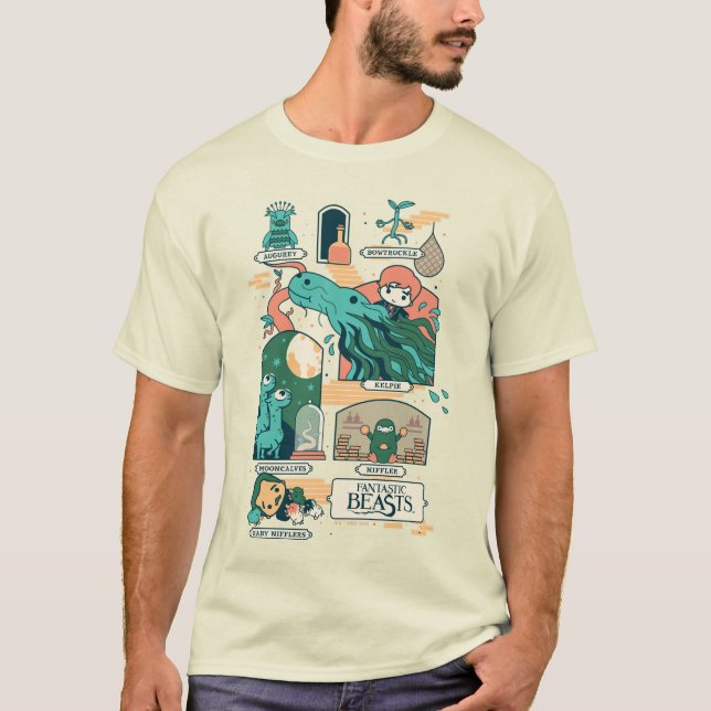 T-shirt Caricature Bêtes fantastiques Scènes (Devant)