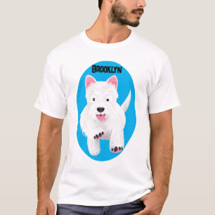 T-shirt Caricature blanche de terrier de l'ouest