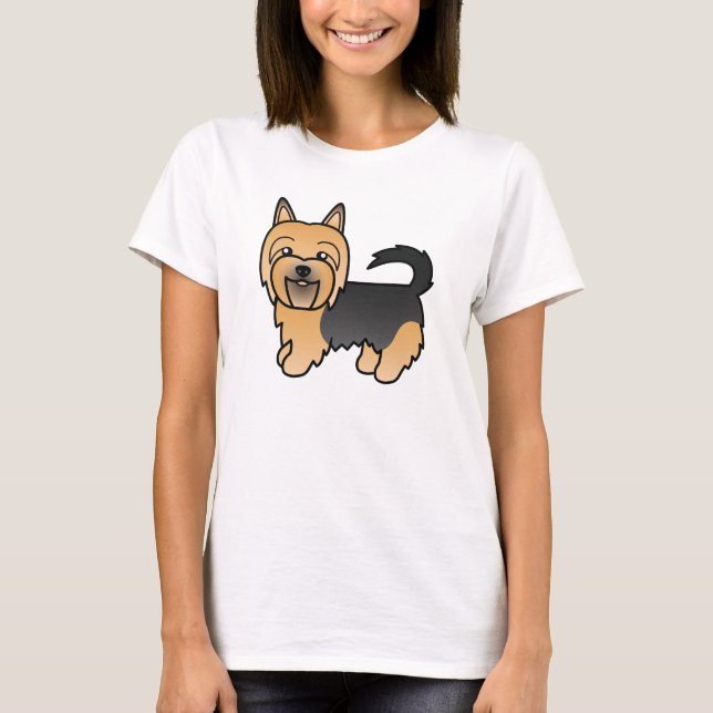 T-shirt Caricature Bleu Et Tan Terrier Australien (Devant)