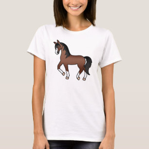 T-shirt Caricature Brown Cheval Trotting
