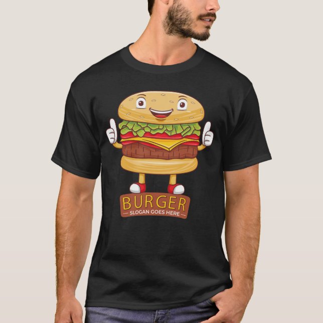 T-shirt Caricature Burger Cute (Devant)