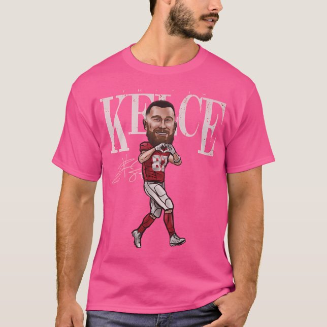 T-shirt Caricature cardio-vasculaire de Travis Kelce Kansa (Devant)
