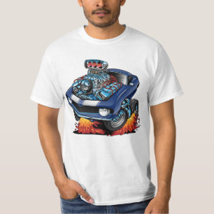T-shirt Caricature classique d'une voiture musculaire amér