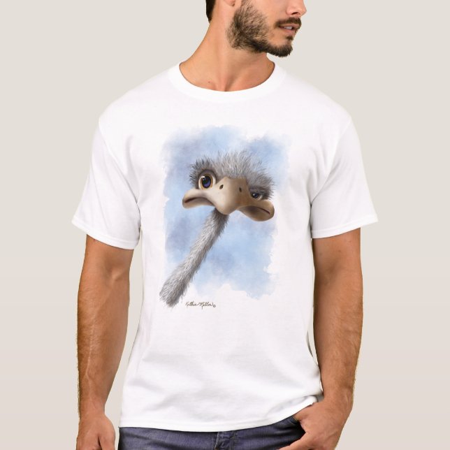T-shirt Caricature d'autruche drôle (Devant)