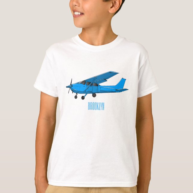 T-shirt Caricature d'avion à voilure fixe (Devant)