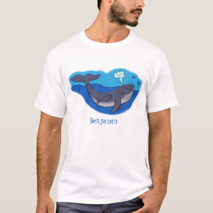 T-shirt Caricature de baleine mignonne et de baleine de ve