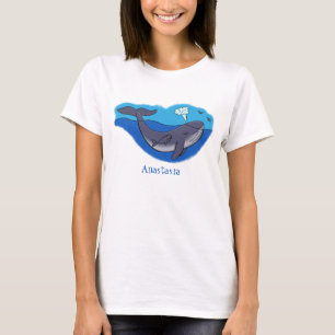 T-shirt Caricature de baleine mignonne et de baleine de ve