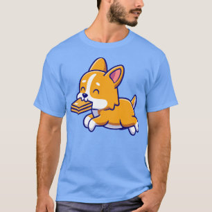 T-shirt Caricature de boîte à mignons corgi chien