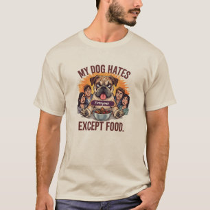 T-shirt Caricature de bouledogue drôle pour tous sauf pour