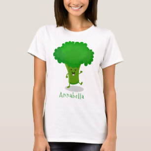 T-shirt Caricature de brocoli dansant Cute kawaii
